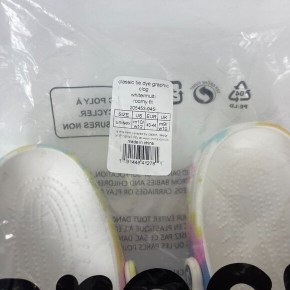 New Crocs Classic Tie Dye Graphic Clogs Roomy Fit Mens 10 Womens 12 main image 4